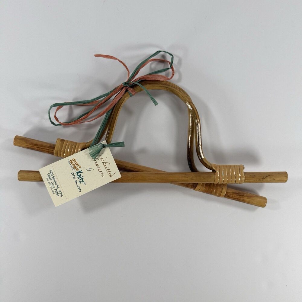 Wood Bag Replacement Handles Handbag Purse D Shape Strap Handmade DIY Knit Craft